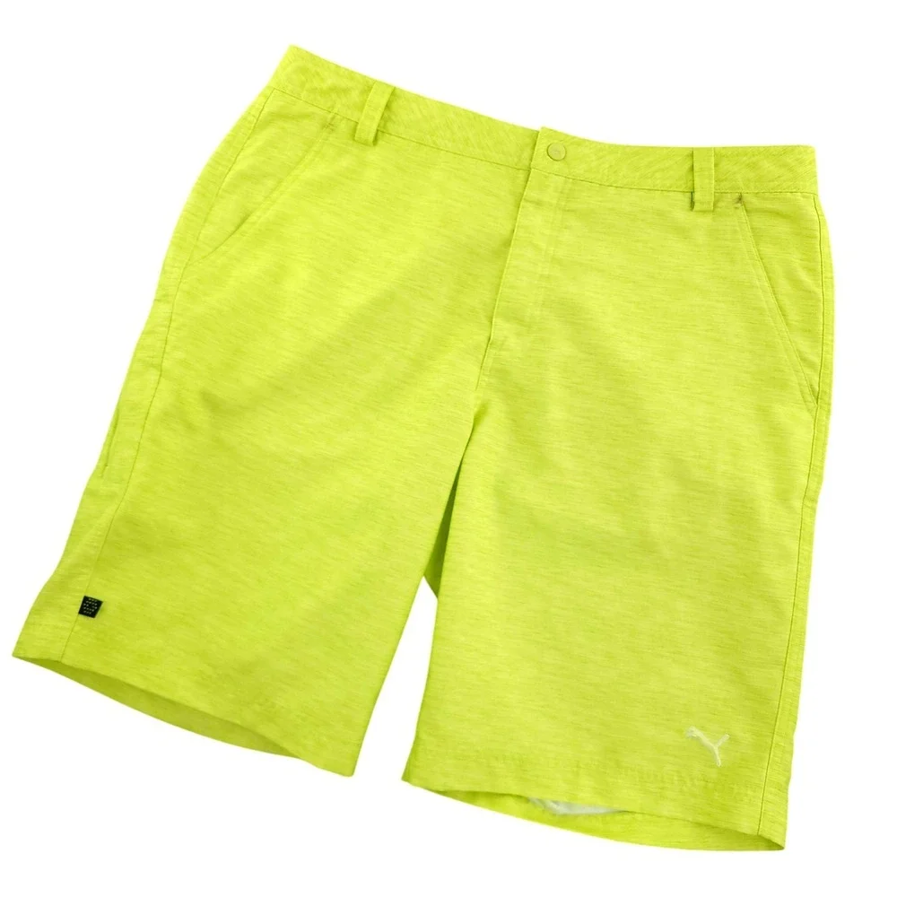 Puma Shorts Mens 36 Yellow Solid Performance Microfiber Chino 11